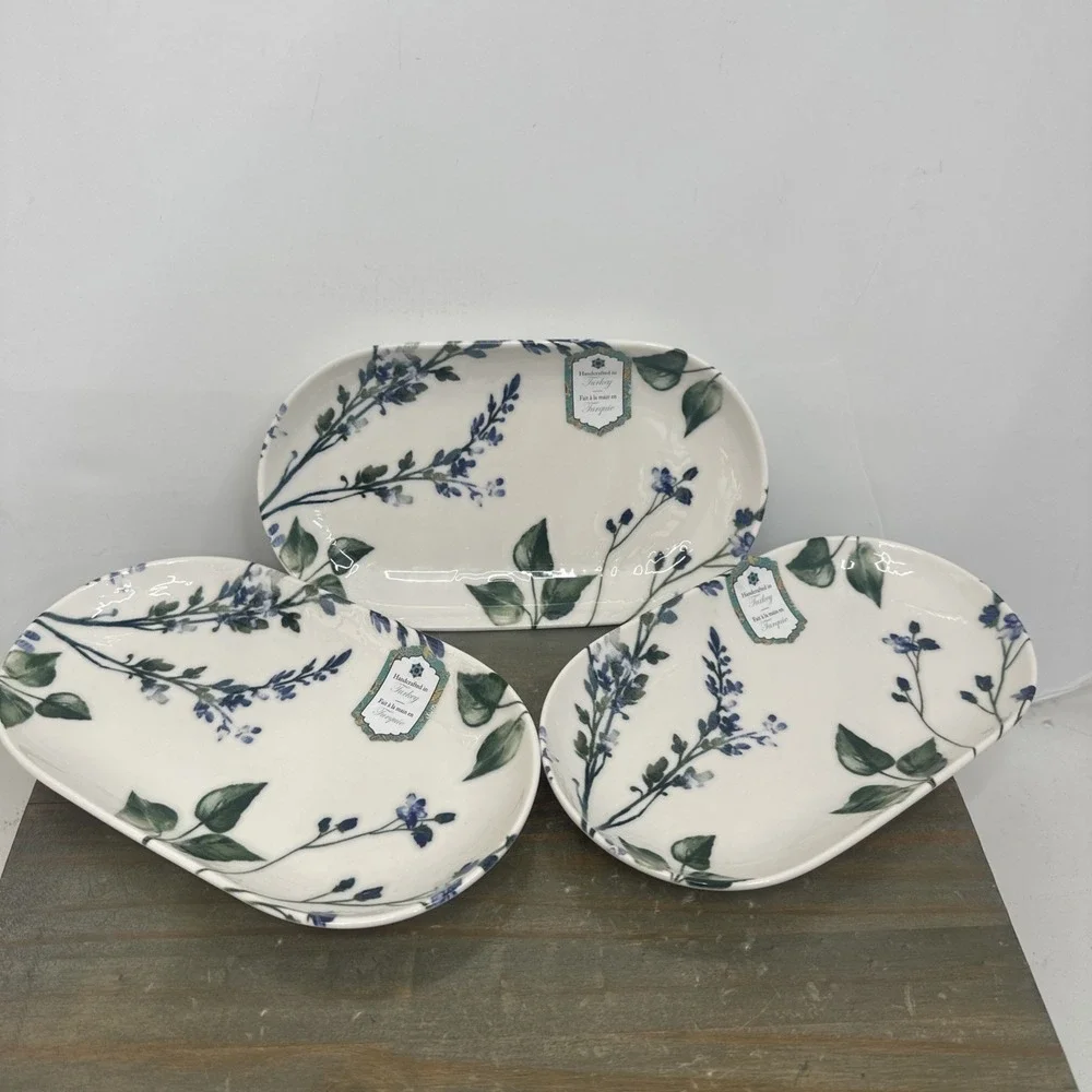 3 INTESA HOME Oval Serving Plate Wildflowers 9.5